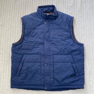 Vintage 90's Nike Navy Blue Puffer Vest | Size XL